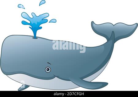 Vektor-Illustration von Cute Whale Cartoon Stock Vektor