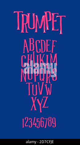 Eine Reihe von Grunge, schmutzige Font. Vektor. Großbuchstaben. Ungleiche Schriftart. Briefe sind Symbole für die Gestaltung eines Posters, Flyer oder Präsentation. Anzeichen für Lo Stock Vektor