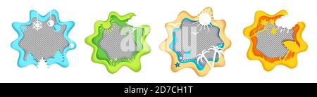 Saisonale Social-Media-Geschichten, Beiträge Vektor-Vorlagen, Papier schneiden Handwerk Stil Illustration. Stock Vektor