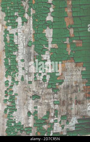 Alte geknackte grüne Farbe Holz strukturierten Hintergrund. Stockfoto