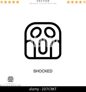 Symbol „schockiert“. Einfaches Element aus der digitalen Störungs-Sammlung. Line schockiert Symbol für Vorlagen, Infografiken und mehr Stock Vektor
