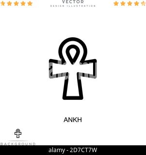 Ankh-Symbol. Einfaches Element aus der digitalen Störungs-Sammlung. Line Ankh Symbol für Vorlagen, Infografiken und mehr Stock Vektor