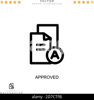 Symbol „genehmigt“. Einfaches Element aus der digitalen Störungs-Sammlung. Symbol für Linienzuzeichnung für Vorlagen, Infografiken und mehr Stock Vektor