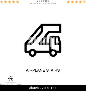 Symbol für Flugzeugtreppen. Einfaches Element aus der digitalen Störungs-Sammlung. Line Flugzeug Treppen Symbol für Vorlagen, Infografiken und mehr Stock Vektor