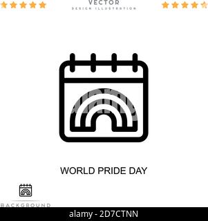 Ikone des Weltstolzes. Einfaches Element aus der digitalen Störungs-Sammlung. Line World Pride Day Icon für Vorlagen, Infografiken und mehr Stock Vektor