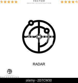 Radarsymbol. Einfaches Element aus der digitalen Störungs-Sammlung. Linienradar-Symbol für Vorlagen, Infografiken und mehr Stock Vektor