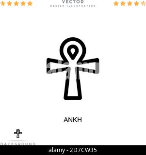 Ankh-Symbol. Einfaches Element aus der digitalen Störungs-Sammlung. Line Ankh Symbol für Vorlagen, Infografiken und mehr Stock Vektor