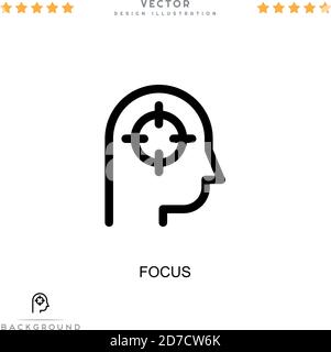 Symbol „Fokus“. Einfaches Element aus der digitalen Störungs-Sammlung. Linienfokus-Symbol für Vorlagen, Infografiken und mehr Stock Vektor