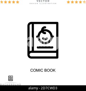 Comic-Symbol. Einfaches Element aus der digitalen Störungs-Sammlung. Line Comic Book Icon für Vorlagen, Infografiken und mehr Stock Vektor