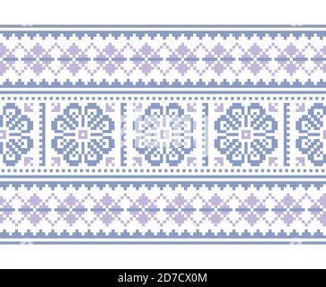 Fair Isle Winter und Weihnachten traditionelle Vektor nahtlose Muster - lange vertikale Strick Ornament, Scottish repetitive Design, Shetland Islands knittin Stock Vektor