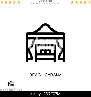 Symbol für Strandhütten. Einfaches Element aus der digitalen Störungs-Sammlung. Line Beach Cabana Symbol für Vorlagen, Infografiken und mehr Stock Vektor