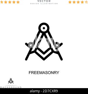 Freimaurerei Symbol. Einfaches Element aus der digitalen Störungs-Sammlung. Linie Freimaurerei Symbol für Vorlagen, Infografiken und mehr Stock Vektor