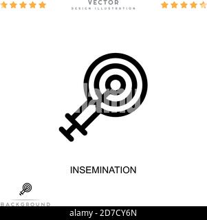 Symbol für Befruchtung. Einfaches Element aus der digitalen Störungs-Sammlung. Symbol für Zeilenbesamung für Vorlagen, Infografiken und mehr Stock Vektor