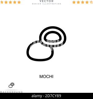 Mochi-Symbol. Einfaches Element aus der digitalen Störungs-Sammlung. Linie Mochi Symbol für Vorlagen, Infografiken und mehr Stock Vektor