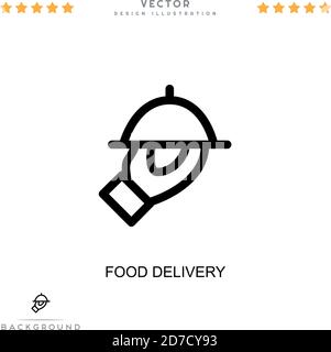 Symbol für die Lebensmittelzustellung. Einfaches Element aus der digitalen Störungs-Sammlung. Line Food Delivery Symbol für Vorlagen, Infografiken und mehr Stock Vektor