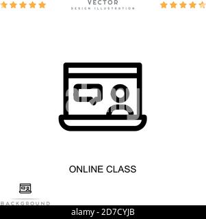 Symbol für Online-Klasse. Einfaches Element aus der digitalen Störungs-Sammlung. Line Online Klassensymbol für Vorlagen, Infografiken und mehr Stock Vektor