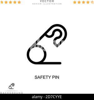 Symbol für Sicherheitsnadel. Einfaches Element aus der digitalen Störungs-Sammlung. Line Safety Pin-Symbol für Vorlagen, Infografiken und mehr Stock Vektor