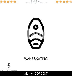 Symbol für Wakeskating. Einfaches Element aus der digitalen Störungs-Sammlung. Line Wakeskating Symbol für Vorlagen, Infografiken und mehr Stock Vektor