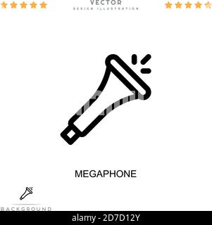 Megaphon-Symbol. Einfaches Element aus der digitalen Störungs-Sammlung. Line Megaphon Symbol für Vorlagen, Infografiken und mehr Stock Vektor