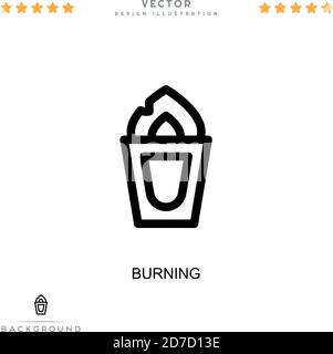 Brennsymbol. Einfaches Element aus der digitalen Störungs-Sammlung. Line Burning Symbol für Vorlagen, Infografiken und mehr Stock Vektor