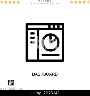 Dashboard-Symbol. Einfaches Element aus der digitalen Störungs-Sammlung. Symbol für Zeilenübersicht für Vorlagen, Infografiken und mehr Stock Vektor
