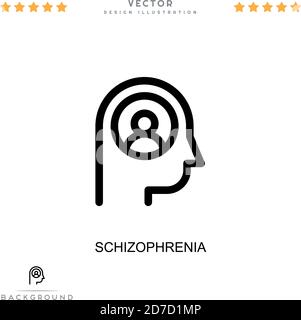 Symbol für Schizophrenie. Einfaches Element aus der digitalen Störungs-Sammlung. Line Schizophrenie Symbol für Vorlagen, Infografiken und mehr Stock Vektor