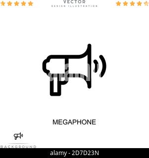 Megaphon-Symbol. Einfaches Element aus der digitalen Störungs-Sammlung. Line Megaphon Symbol für Vorlagen, Infografiken und mehr Stock Vektor