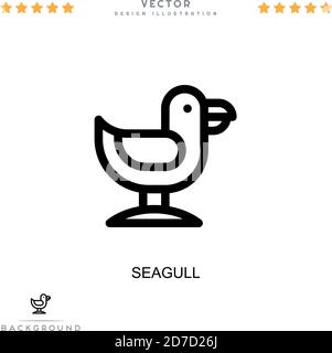 Möwe-Symbol. Einfaches Element aus der digitalen Störungs-Sammlung. Line Seagull Symbol für Vorlagen, Infografiken und mehr Stock Vektor