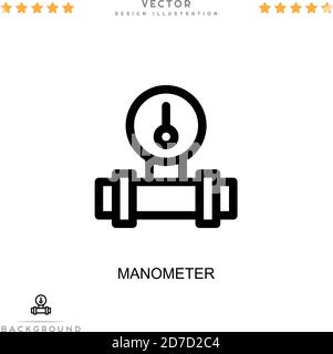 Manometer-Symbol. Einfaches Element aus der digitalen Störungs-Sammlung. Linienmanometer-Symbol für Vorlagen, Infografiken und mehr Stock Vektor