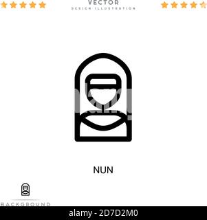 Nonne-Symbol. Einfaches Element aus der digitalen Störungs-Sammlung. Zeilensymbol für Vorlagen, Infografiken und mehr Stock Vektor