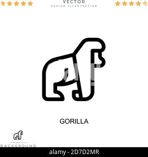 Gorilla-Symbol. Einfaches Element aus der digitalen Störungs-Sammlung. Linie Gorilla Symbol für Vorlagen, Infografiken und mehr Stock Vektor