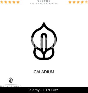 Caladium-Symbol. Einfaches Element aus der digitalen Störungs-Sammlung. Linienkaladium-Symbol für Vorlagen, Infografiken und mehr Stock Vektor
