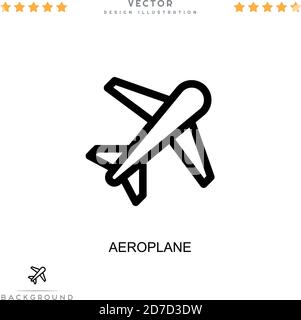 Flugzeugsymbol. Einfaches Element aus der digitalen Störungs-Sammlung. Linienflugzeugsymbol für Vorlagen, Infografiken und mehr Stock Vektor