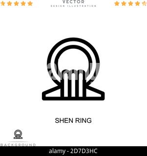 Symbol für den Shen-Ring. Einfaches Element aus der digitalen Störungs-Sammlung. Linie Shen Ring Symbol für Vorlagen, Infografiken und mehr Stock Vektor