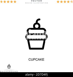 Cupcake-Symbol. Einfaches Element aus der digitalen Störungs-Sammlung. Linie Cupcake Symbol für Vorlagen, Infografiken und mehr Stock Vektor