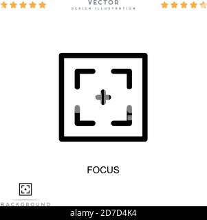 Symbol „Fokus“. Einfaches Element aus der digitalen Störungs-Sammlung. Linienfokus-Symbol für Vorlagen, Infografiken und mehr Stock Vektor
