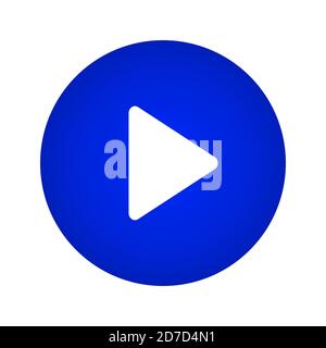 Symbol für Wiedergabe auf einer blauen Verlaufsform. Wiedergabetaste. Vektorgrafik Stock Vektor