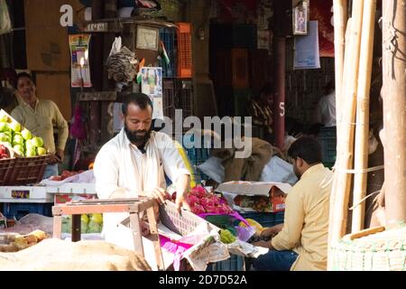 Mumbai, Indien - 15. Februar 2019: Blick auf Crawford Markt in der Stadt. Stockfoto