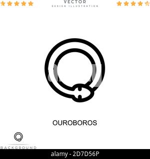 Ouroboros-Symbol. Einfaches Element aus der digitalen Störungs-Sammlung. Line Ouroboros Symbol für Vorlagen, Infografiken und mehr Stock Vektor