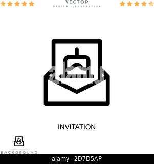 Einladungssymbol. Einfaches Element aus der digitalen Störungs-Sammlung. Zeileneinladung Symbol für Vorlagen, Infografiken und mehr Stock Vektor