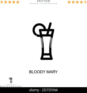 Symbol der blutigen maria. Einfaches Element aus der digitalen Störungs-Sammlung. Line Bloody mary Symbol für Vorlagen, Infografiken und mehr Stock Vektor