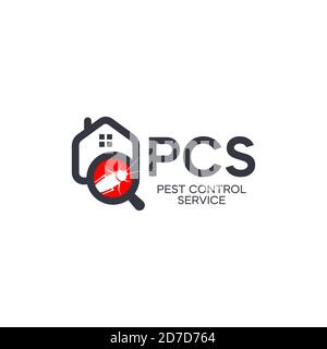 Schädlingsbekämpfung Service Logo Konzept. Prävention, Ausrottung und Desinfektion des Hauses von Insekten, Pilzen und kleinen Nagetieren. Verzeihende Parasiten Stock Vektor