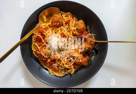 Spaghetti und Fleischbällchen Stockfoto