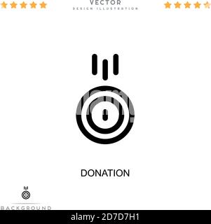 Symbol für Spende. Einfaches Element aus der digitalen Störungs-Sammlung. Symbol für Linienspende für Vorlagen, Infografiken und mehr Stock Vektor