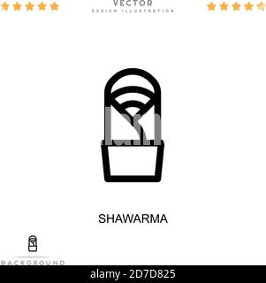 Shawarma-Symbol. Einfaches Element aus der digitalen Störungs-Sammlung. Linie Shawarma Symbol für Vorlagen, Infografiken und mehr Stock Vektor