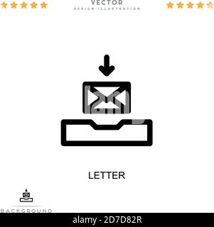 Buchstabensymbol. Einfaches Element aus der digitalen Störungs-Sammlung. Linienbrief-Symbol für Vorlagen, Infografiken und mehr Stock Vektor