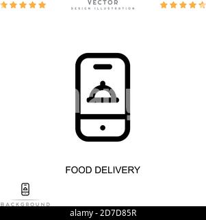 Symbol für die Lebensmittelzustellung. Einfaches Element aus der digitalen Störungs-Sammlung. Line Food Delivery Symbol für Vorlagen, Infografiken und mehr Stock Vektor