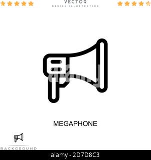 Megaphon-Symbol. Einfaches Element aus der digitalen Störungs-Sammlung. Line Megaphon Symbol für Vorlagen, Infografiken und mehr Stock Vektor