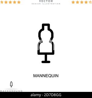 Schaufensterpuppe Symbol. Einfaches Element aus der digitalen Störungs-Sammlung. Linie Mannequin Symbol für Vorlagen, Infografiken und mehr Stock Vektor