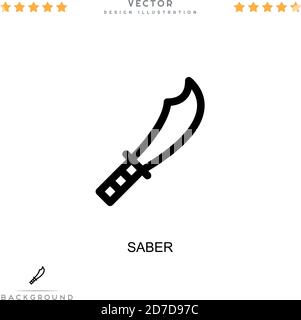 Sabre -Symbol. Einfaches Element aus der digitalen Störungs-Sammlung. Sabre -Zeilensymbol für Vorlagen, Infografiken und mehr Stock Vektor